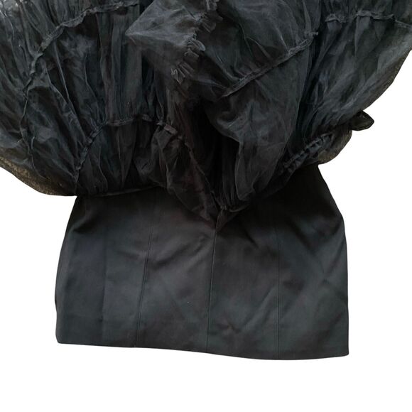 Edge Tulle Black Dress M Halter Neck Open Back Balletcore Fairy Whimsygoth Sexy - Picture 9 of 12